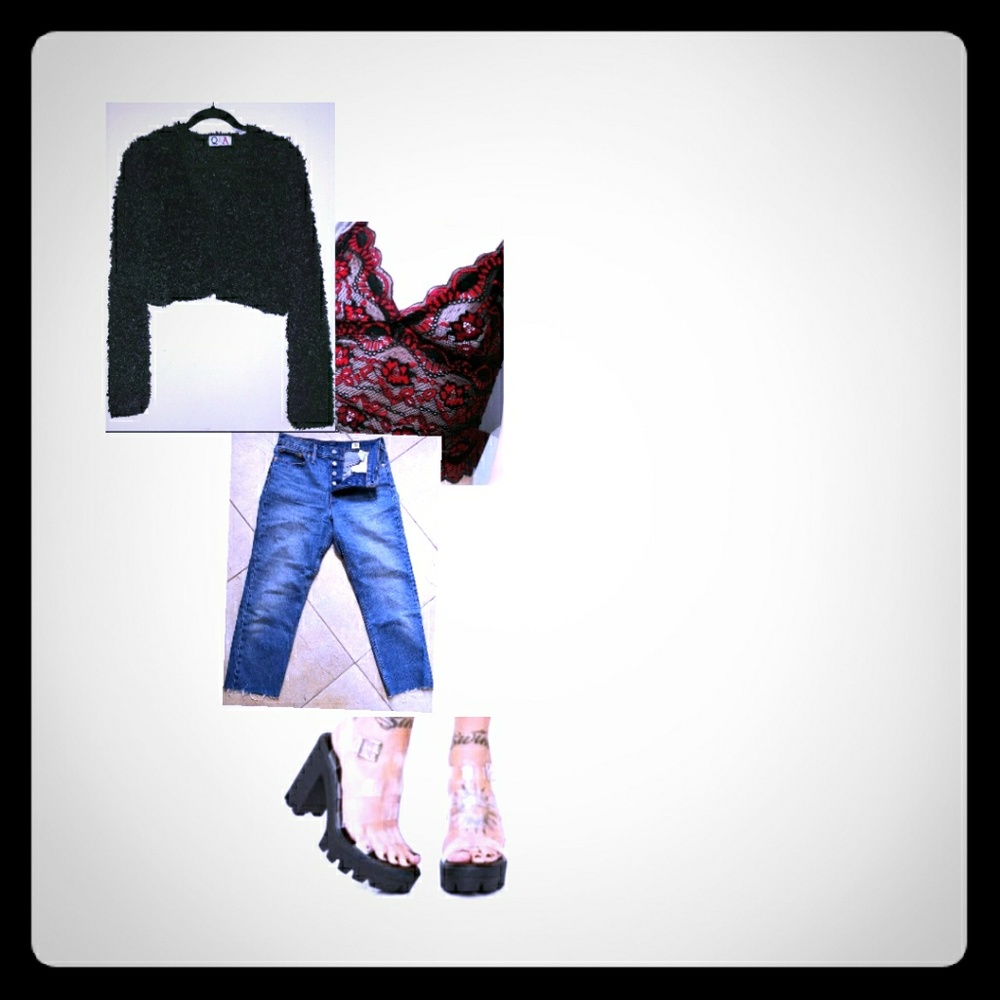 Fuzzy cardigan sweater